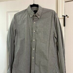 J. Crew Men's Light Heather Grey Button Down